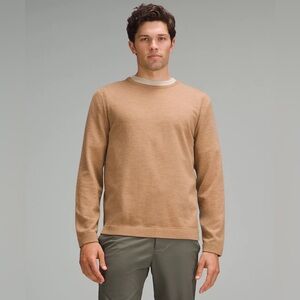 Mens LuLuLemon New Venture Crewneck Sweater in Heathered Ceramic Brown Small